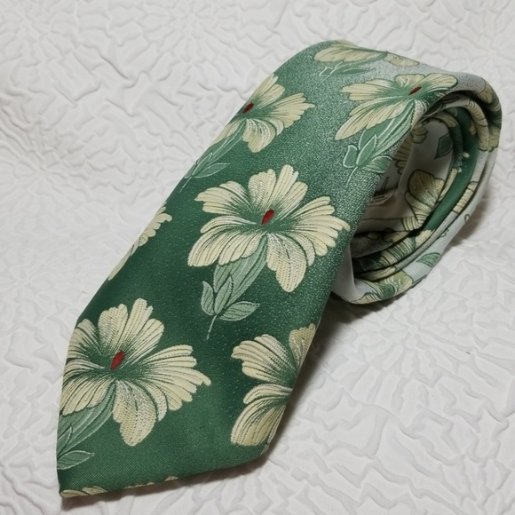 VTG * Jonny Carson Tropical flower Necktie - Picture 1 of 7